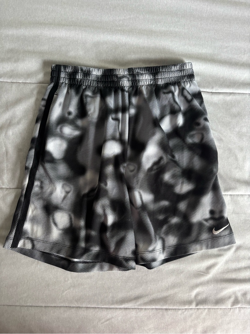 Nike Boys Black & White Athletic Mesh Shorts